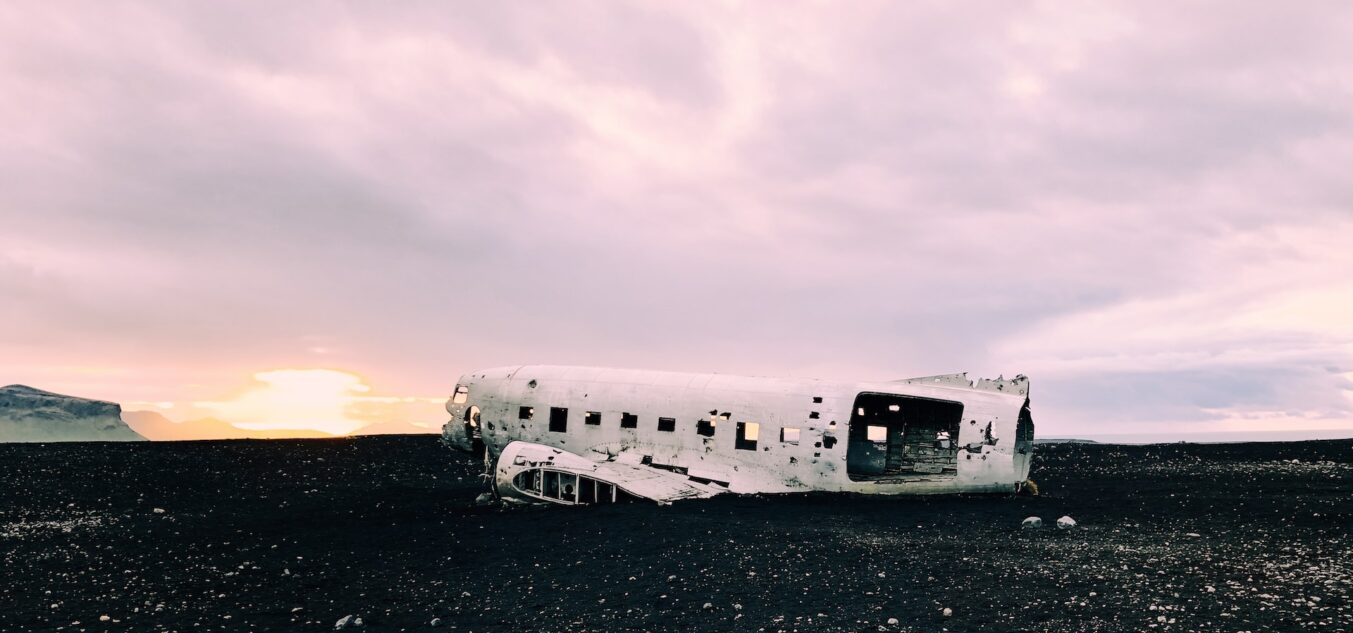 carcasse d'un avion accidenté